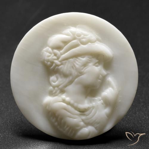 Madreperla bianco perla naturale da 14.32 ct, Rotondo, Opaco