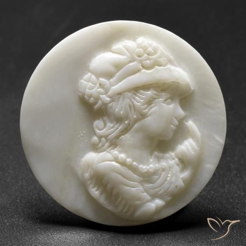 13.49ct Naturale bianco perla Madreperla, Rotondo, Opaco