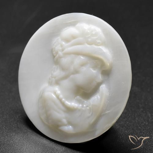 10.14ct Naturale bianco perla Madreperla, Rotondo, Opaco