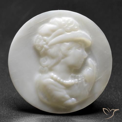 Madreperla bianco perla naturale da 10.14 ct, Rotondo, Opaco