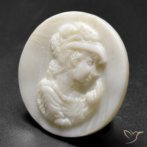 16.21ct Naturale bianco perla Madreperla, Rotondo, Opaco
