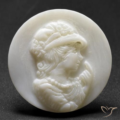 17.41ct Naturale bianco perla Madreperla, Rotondo, Opaco