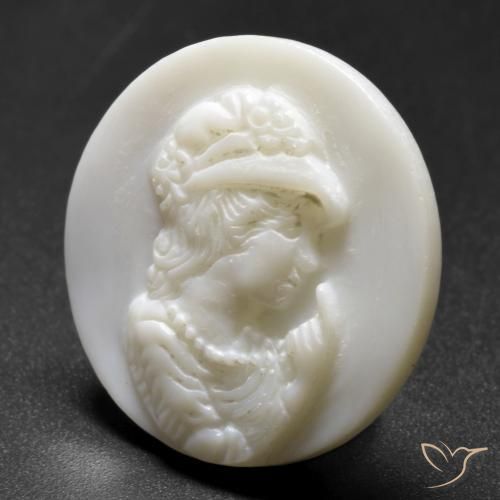 Madreperla bianco perla naturale da 17.41 ct, Rotondo, Opaco