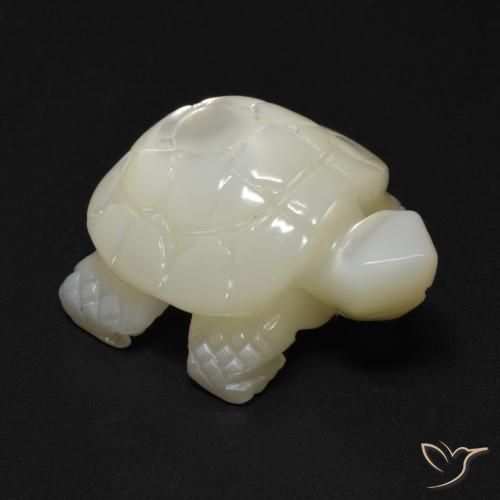 21.41ct Naturale bianco perla Madreperla, Taglio a fantasia, Opaco