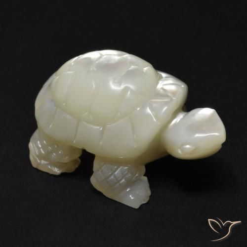 23.99ct Naturale bianco perla Madreperla, Taglio a fantasia, Opaco