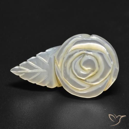Madreperla bianco perla naturale da 15.05 ct, Taglio a fiore, Opaco