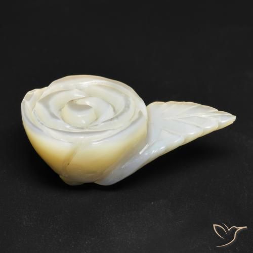 Madreperla bianco perla naturale da 15.05 ct, Taglio a fiore, Opaco