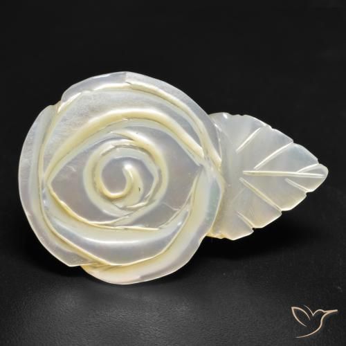 Madreperla bianco perla naturale da 18.01 ct, Taglio a fiore, Opaco