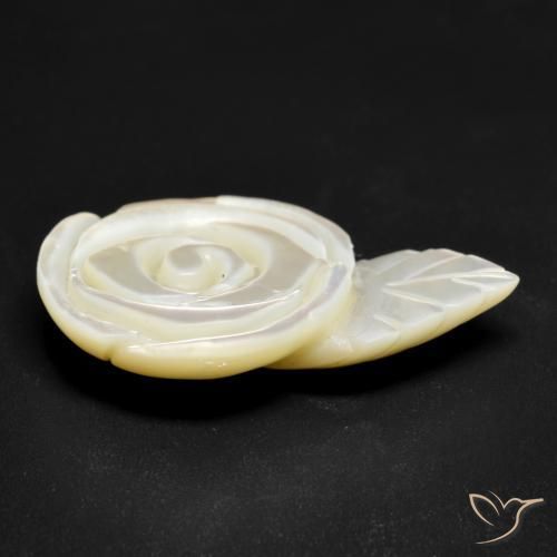 Madreperla bianco perla naturale da 18.01 ct, Taglio a fiore, Opaco