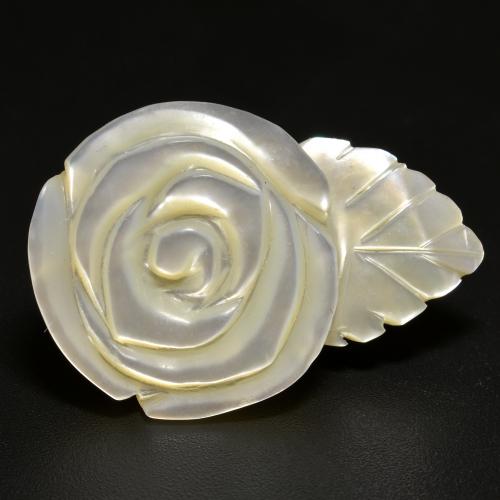 Madreperla naturale bianco da 16,68 ct, taglio fiore, opaco