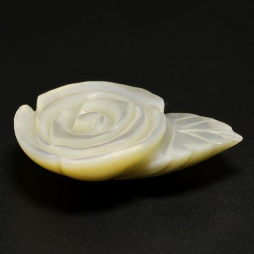 Madreperla naturale bianco da 16,68 ct, taglio fiore, opaco