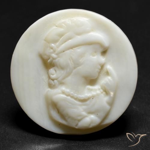 19.39ct Naturale Bianco crema Madreperla, Rotondo, Opaco