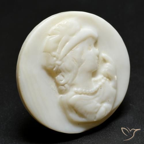 Madreperla Bianco crema naturale da 19.39 ct, Rotondo, Opaco