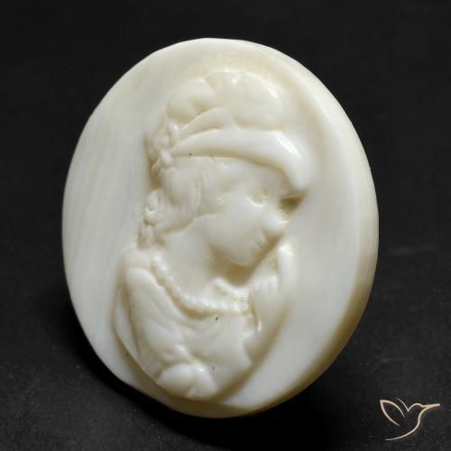 Madreperla Bianco crema naturale da 19.39 ct, Rotondo, Opaco