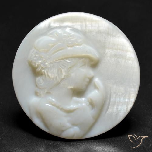 12.81ct Naturale bianco perla Madreperla, Rotondo, Opaco