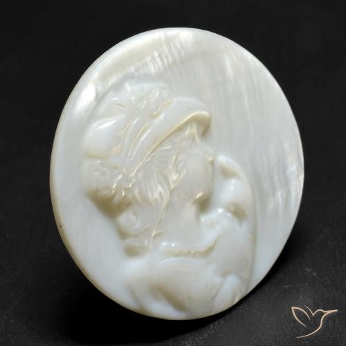 Madreperla bianco perla naturale da 12.81 ct, Rotondo, Opaco