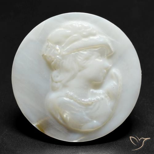 13.70ct Naturale bianco perla Madreperla, Rotondo, Opaco
