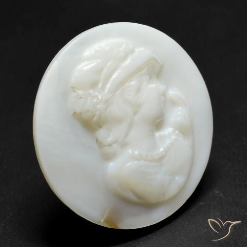 Madreperla bianco perla naturale da 13.70 ct, Rotondo, Opaco