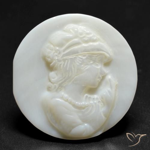 14.15ct Naturale bianco perla Madreperla, Rotondo, Opaco