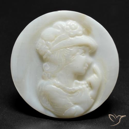 12.47ct Naturale bianco perla Madreperla, Rotondo, Opaco