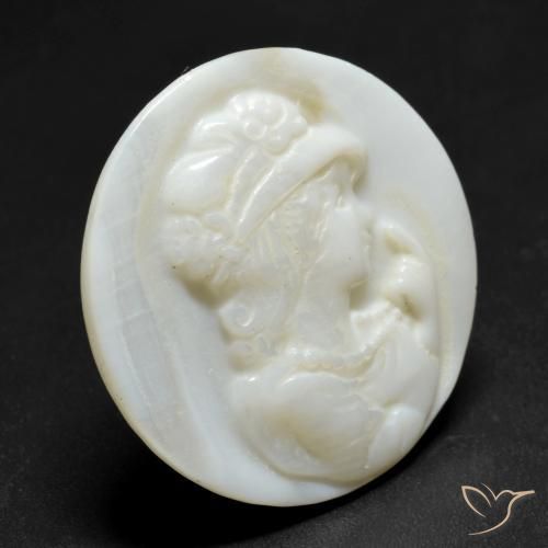 Madreperla bianco perla naturale da 12.47 ct, Rotondo, Opaco