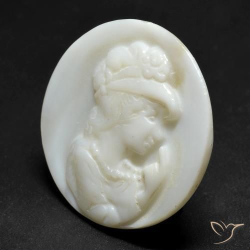 Madreperla bianco perla naturale da 12.47 ct, Rotondo, Opaco
