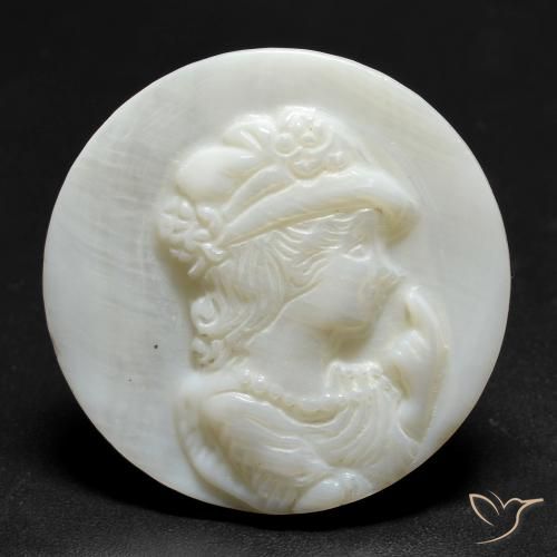 14.44ct Naturale Bianco caldo Madreperla, Rotondo, Opaco