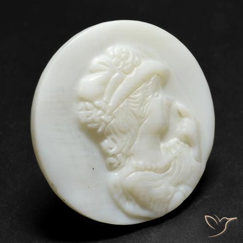Madreperla Bianco caldo naturale da 14.44 ct, Rotondo, Opaco