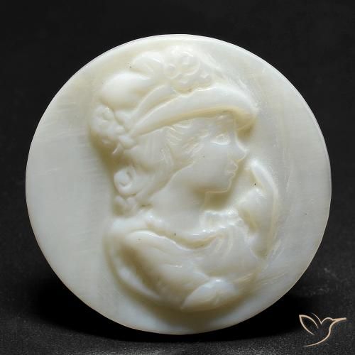 16.47ct Naturale bianco perla Madreperla, Rotondo, Opaco