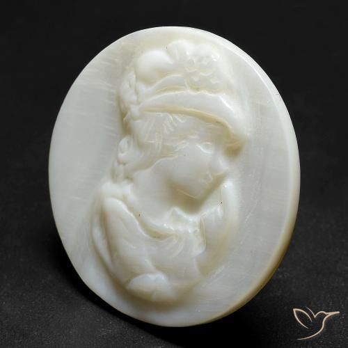 Madreperla bianco perla naturale da 16.47 ct, Rotondo, Opaco