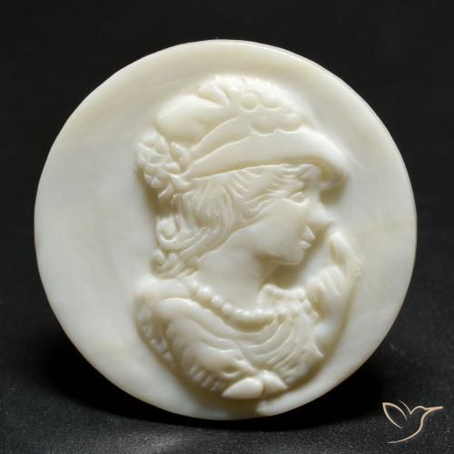 14.49ct Naturale Bianco caldo Madreperla, Rotondo, Opaco