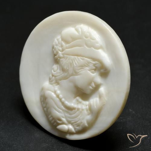 Madreperla Bianco caldo naturale da 14.49 ct, Rotondo, Opaco