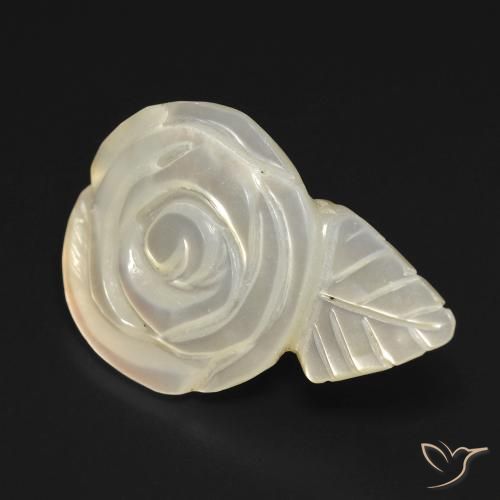 Madreperla bianco perla naturale da 11.49 ct, Taglio a fiore, Opaco