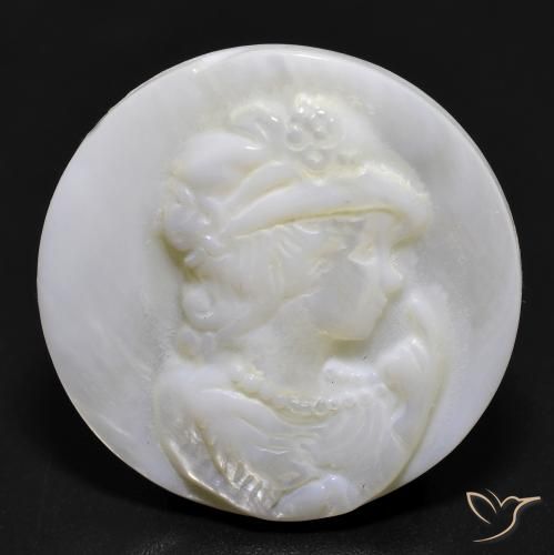 16.81ct Naturale bianco perla Madreperla, Rotondo, Opaco