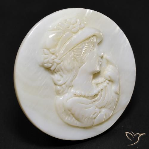Madreperla bianco perla naturale da 14.26 ct, Rotondo, Opaco