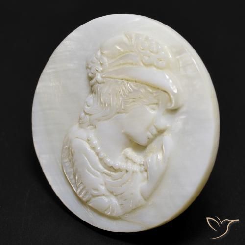 Madreperla bianco perla naturale da 14.26 ct, Rotondo, Opaco