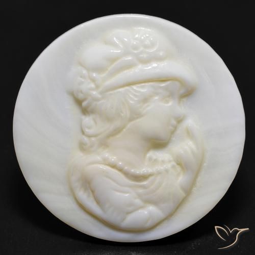 14.86ct Naturale Bianco caldo Madreperla, Rotondo, Opaco