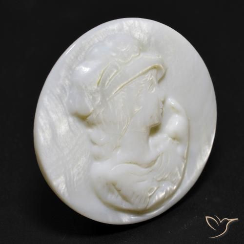 Madreperla bianco perla naturale da 14.67 ct, Rotondo, Opaco