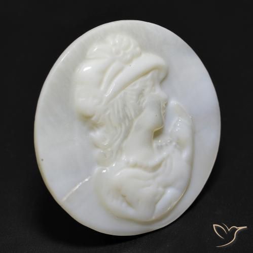 Madreperla bianco perla naturale da 10.19 ct, Rotondo, Opaco
