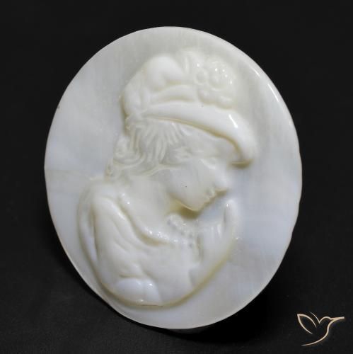 Madreperla bianco perla naturale da 10.19 ct, Rotondo, Opaco