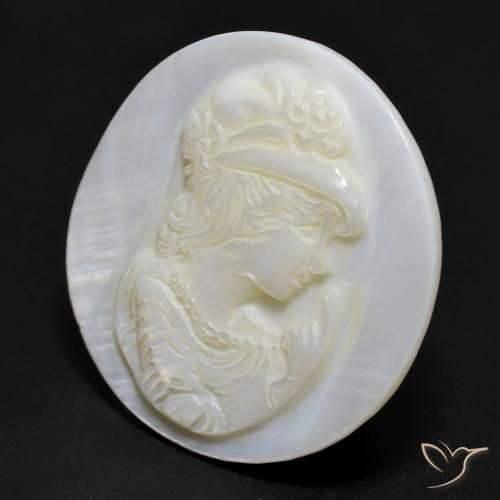 Madreperla bianco perla naturale da 12.98 ct, Rotondo, Opaco