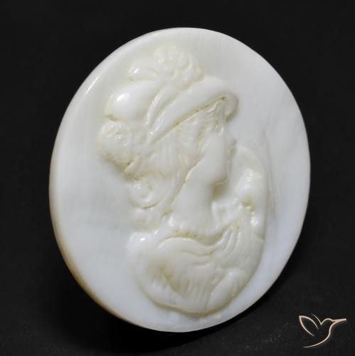Madreperla bianco perla naturale da 14.89 ct, Rotondo, Opaco