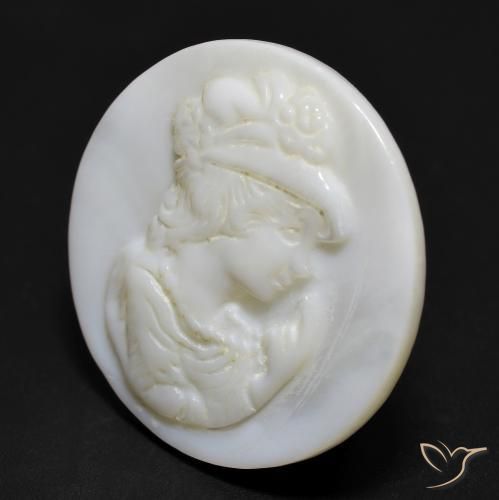 Madreperla bianco perla naturale da 14.89 ct, Rotondo, Opaco