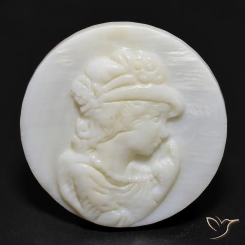16.55ct Naturale bianco perla Madreperla, Rotondo, Opaco