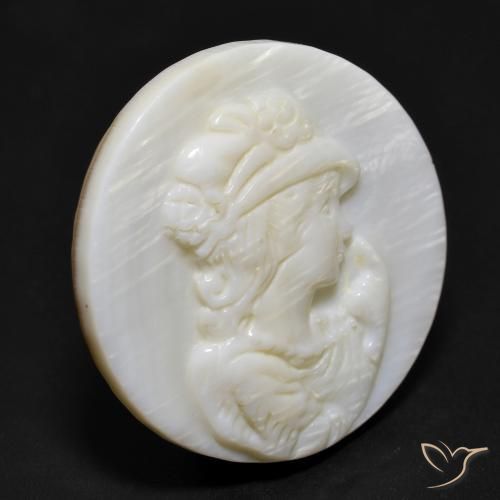Madreperla bianco perla naturale da 16.55 ct, Rotondo, Opaco
