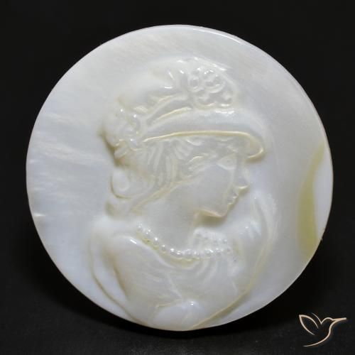 15.28ct Naturale bianco perla Madreperla, Rotondo, Opaco