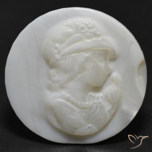 13.54ct Naturale bianco perla Madreperla, Rotondo, Opaco