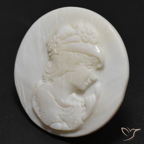 Madreperla Bianco naturale da 14.64 ct, Rotondo, Opaco