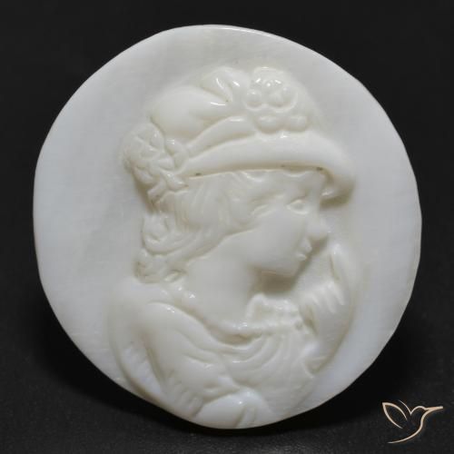 12.15ct Naturale bianco perla Madreperla, Rotondo, Opaco