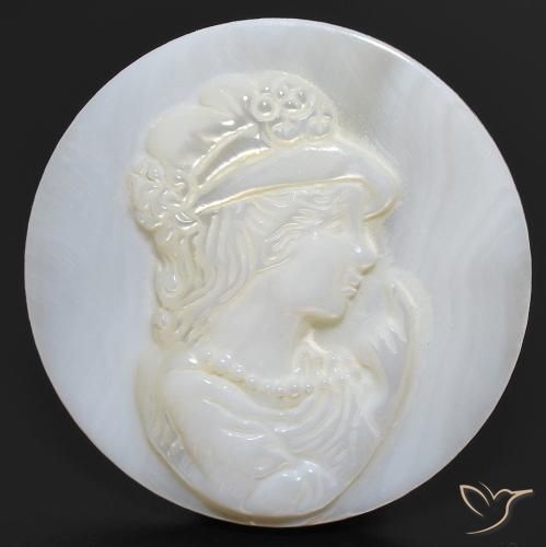 15.14ct Naturale bianco perla Madreperla, Rotondo, Opaco